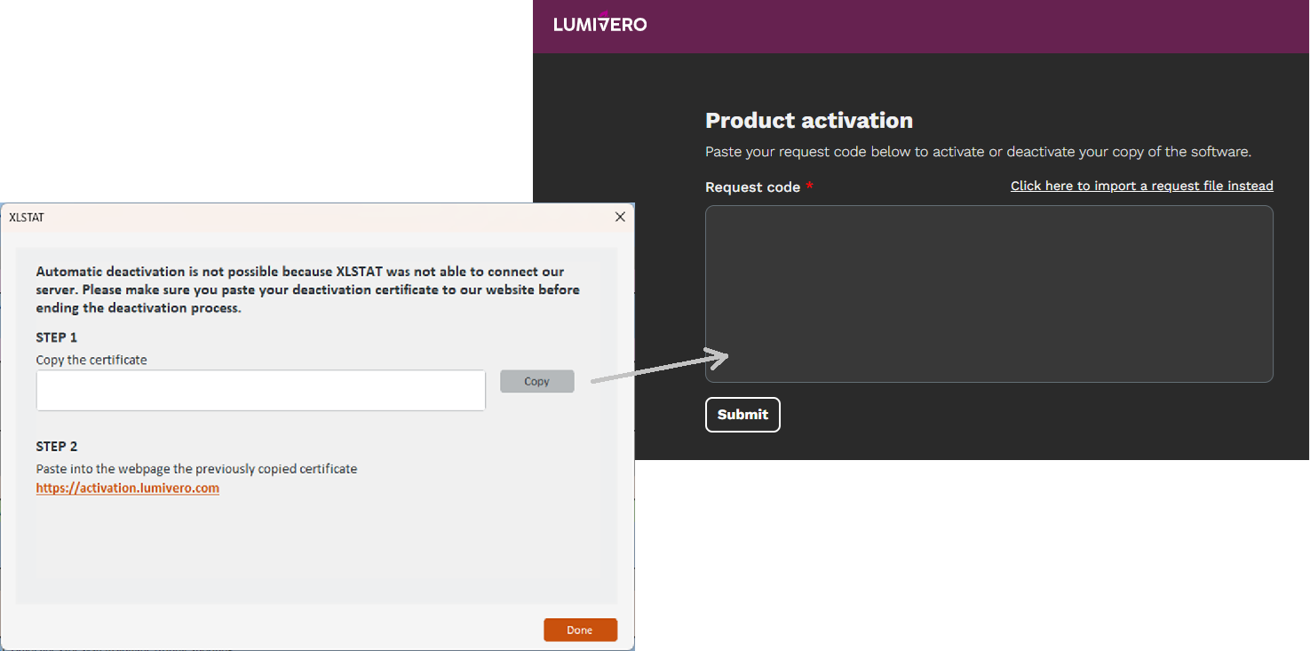 XLSTAT: Deactivate your license key