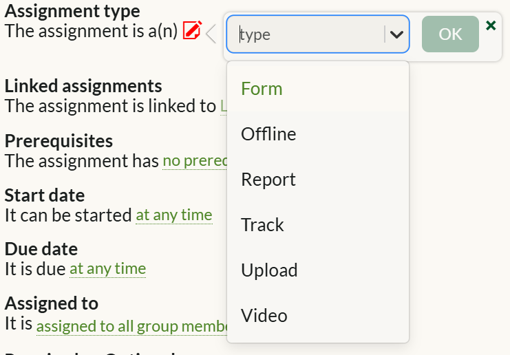 Experiential Learning Cloud: Understanding Assignment Types