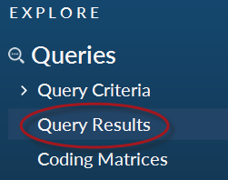 Query Results folder in Navigation View.