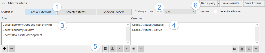 Matrix coding query (NVivo 14 Windows)