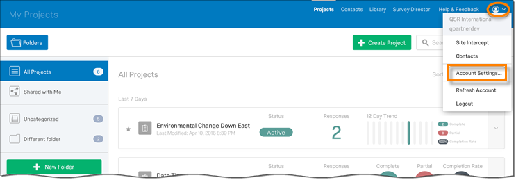 The Qualitrics screen showing where to log on