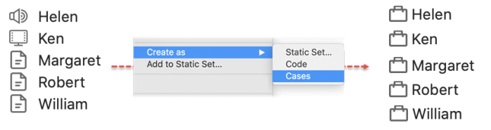 Process of creating cases from interview files.