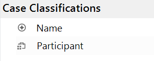 A classification called Participant added under Case Classifications.