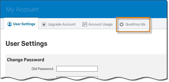 A Qualtrics screen with the option Qualtircs IDs highlighted