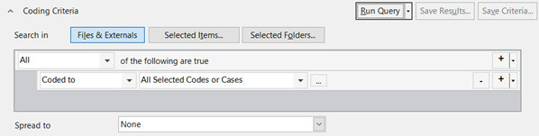Coding query criteria.