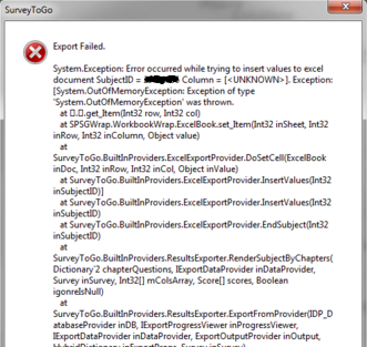 SurveyToGo: How To Handle Out Of Memory Exceptions During Export